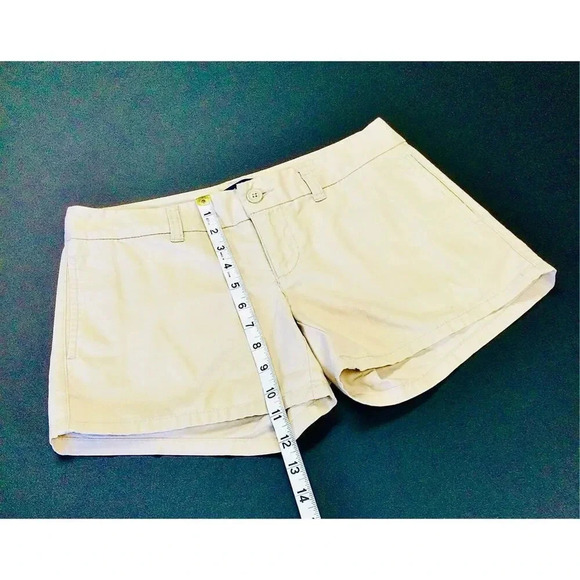Gap Hadley Women's Tan Khaki Flat Front Stretch High Rise Chino Shorts Size 1 - Picture 7 of 10